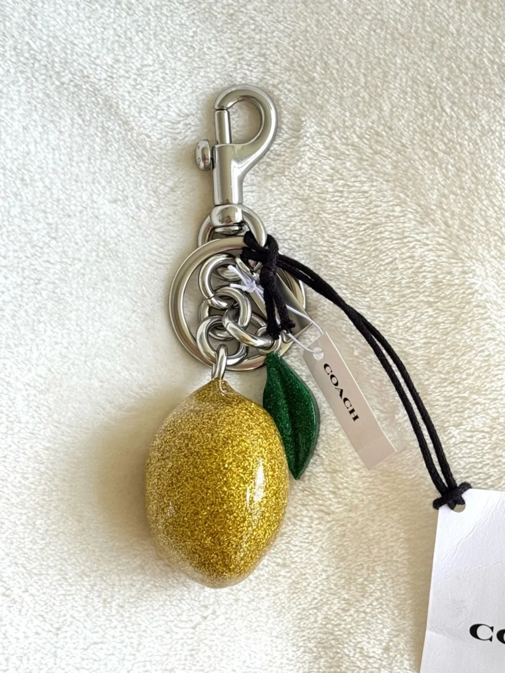 Coach Lemon Bag Charm w/ Silver Hardware